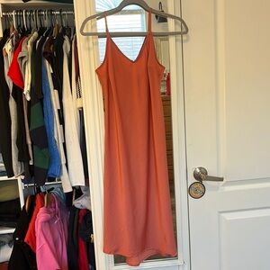 Salmon silky dress